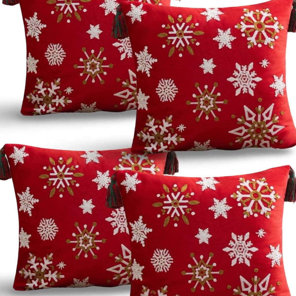 GENERICO - SET DE 4 FUNDAS DE COJIN PARA NAVIDAD A5