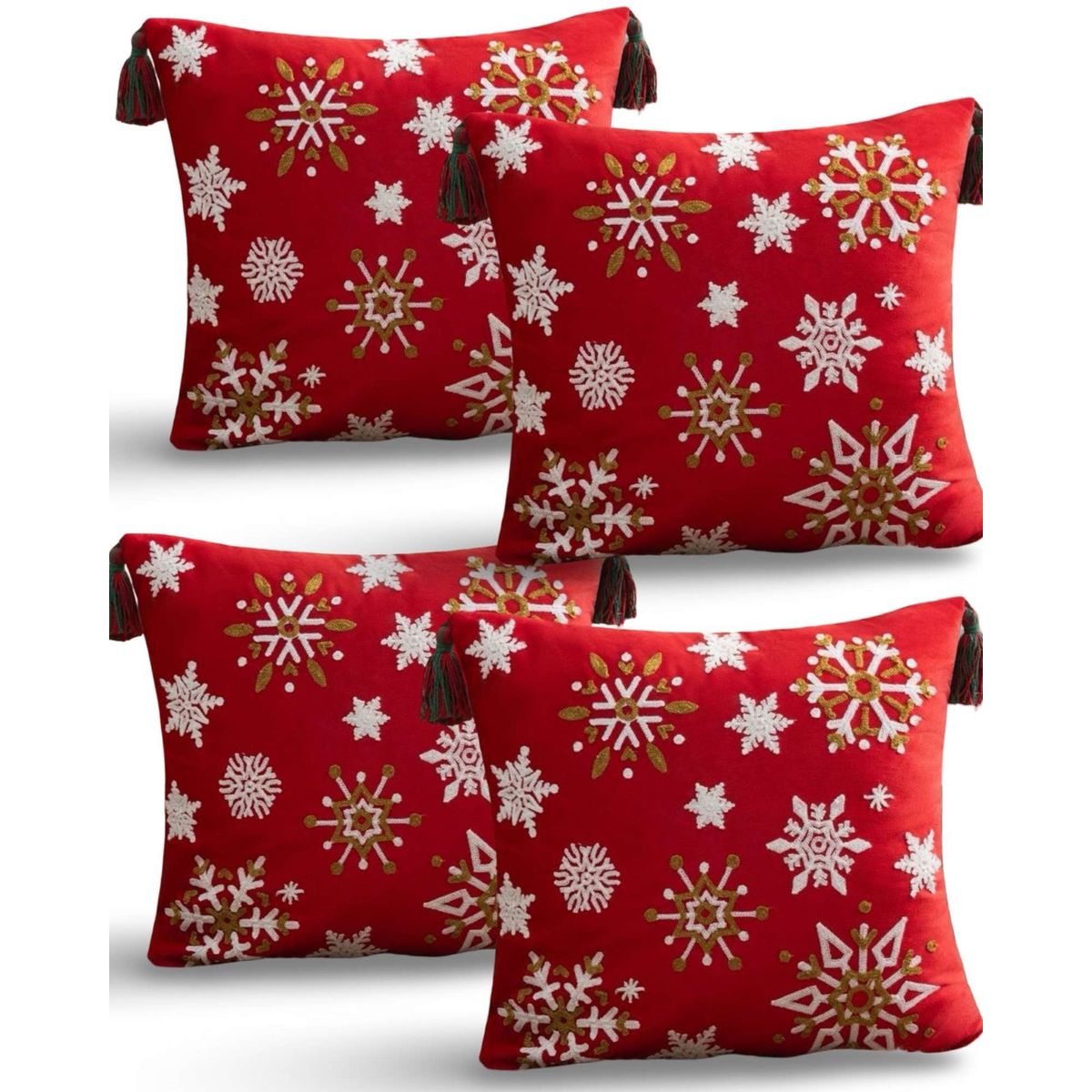 GENERICO - SET DE 4 FUNDAS DE COJIN PARA NAVIDAD A5