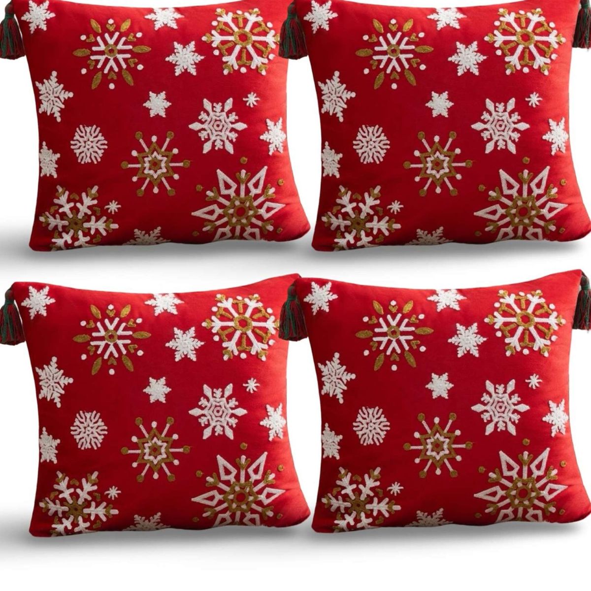 GENERICO - SET DE 4 FUNDAS DE COJIN PARA NAVIDAD A5