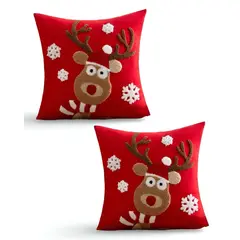 GENERICO - SET DE 2 FUNDAS DE COJIN PARA NAVIDAD K19