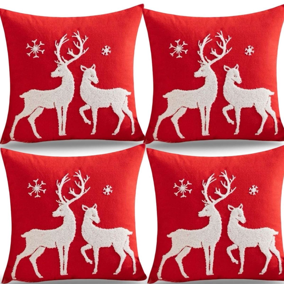 GENERICO - SET DE 4 FUNDAS DE COJIN PARA NAVIDAD K7