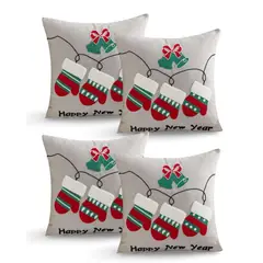 GENERICO - SET DE 4 FUNDAS DE COJIN PARA NAVIDAD K14