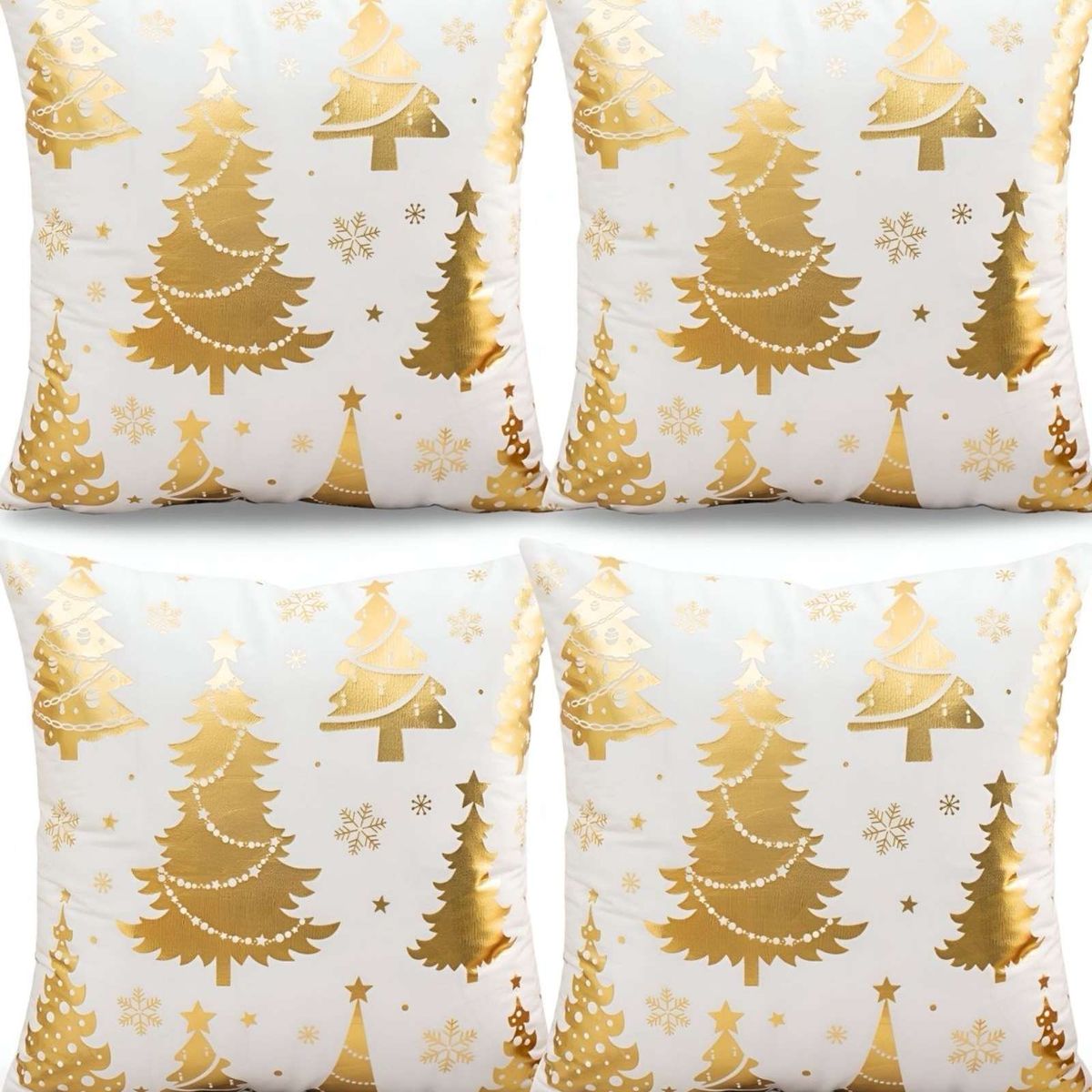 GENERICO - SET DE 4 FUNDAS DE COJIN PARA NAVIDAD M12