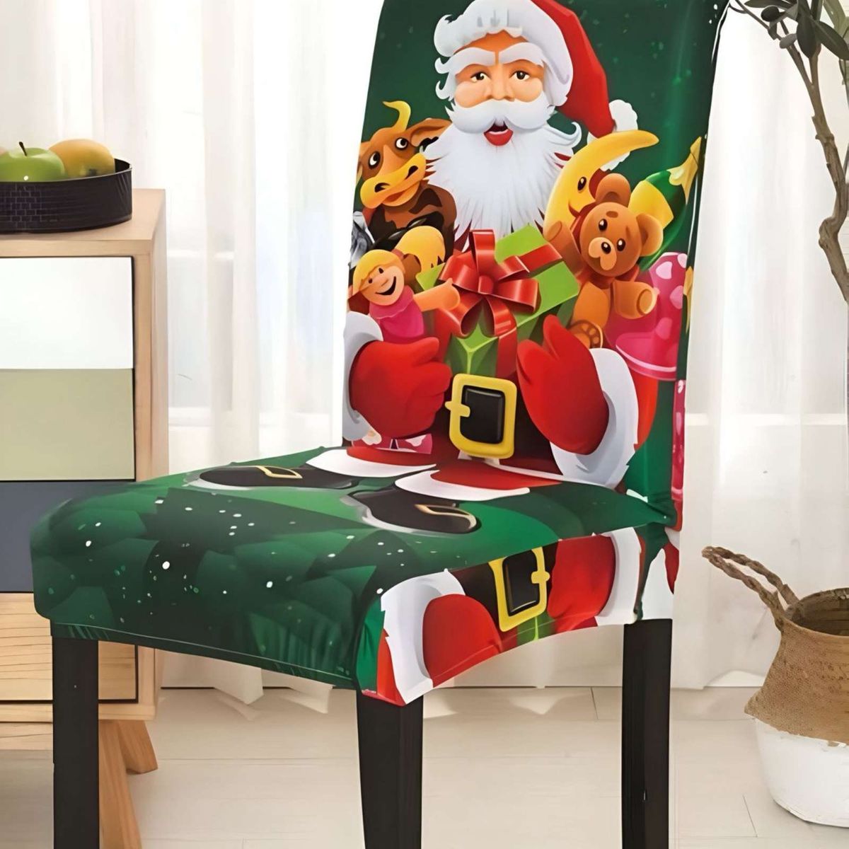 GENERICO - SET DE 6 FUNDAS PARA SILLAS DISEÑO NAVIDAD R01