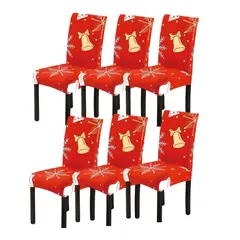 GENERICO - SET DE 6 FUNDAS PARA SILLAS DISEÑO NAVIDAD R05