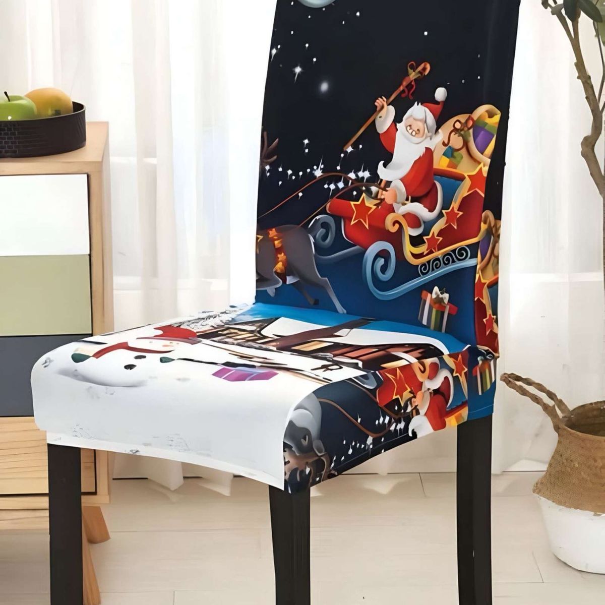 GENERICO - SET DE 6 FUNDAS PARA SILLAS DISEÑO NAVIDAD R07