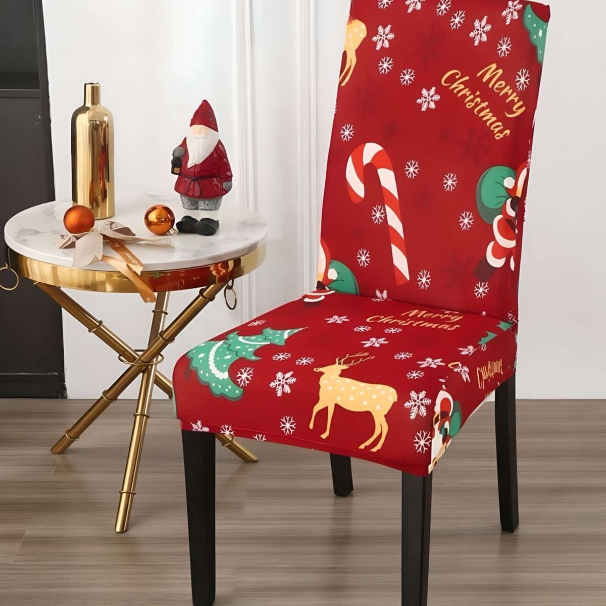 GENERICO - SET DE 6 FUNDAS PARA SILLAS DISEÑO NAVIDAD R13