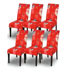 GENERICO - SET DE 6 FUNDAS PARA SILLAS DISEÑO NAVIDAD R14