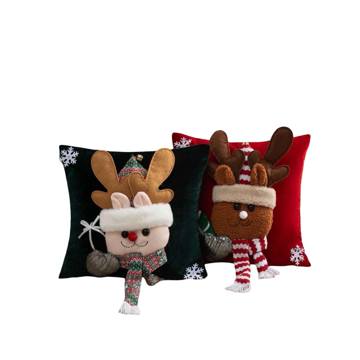 GENERICO - SET DE 2 FUNDAS DE COJIN PARA NAVIDAD 3D   B1