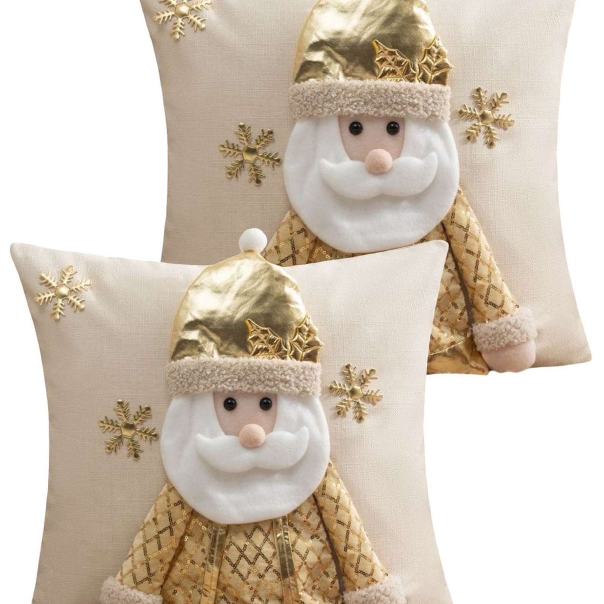 GENERICO - SET DE 2 FUNDAS DE COJIN PARA NAVIDAD 3D   B6