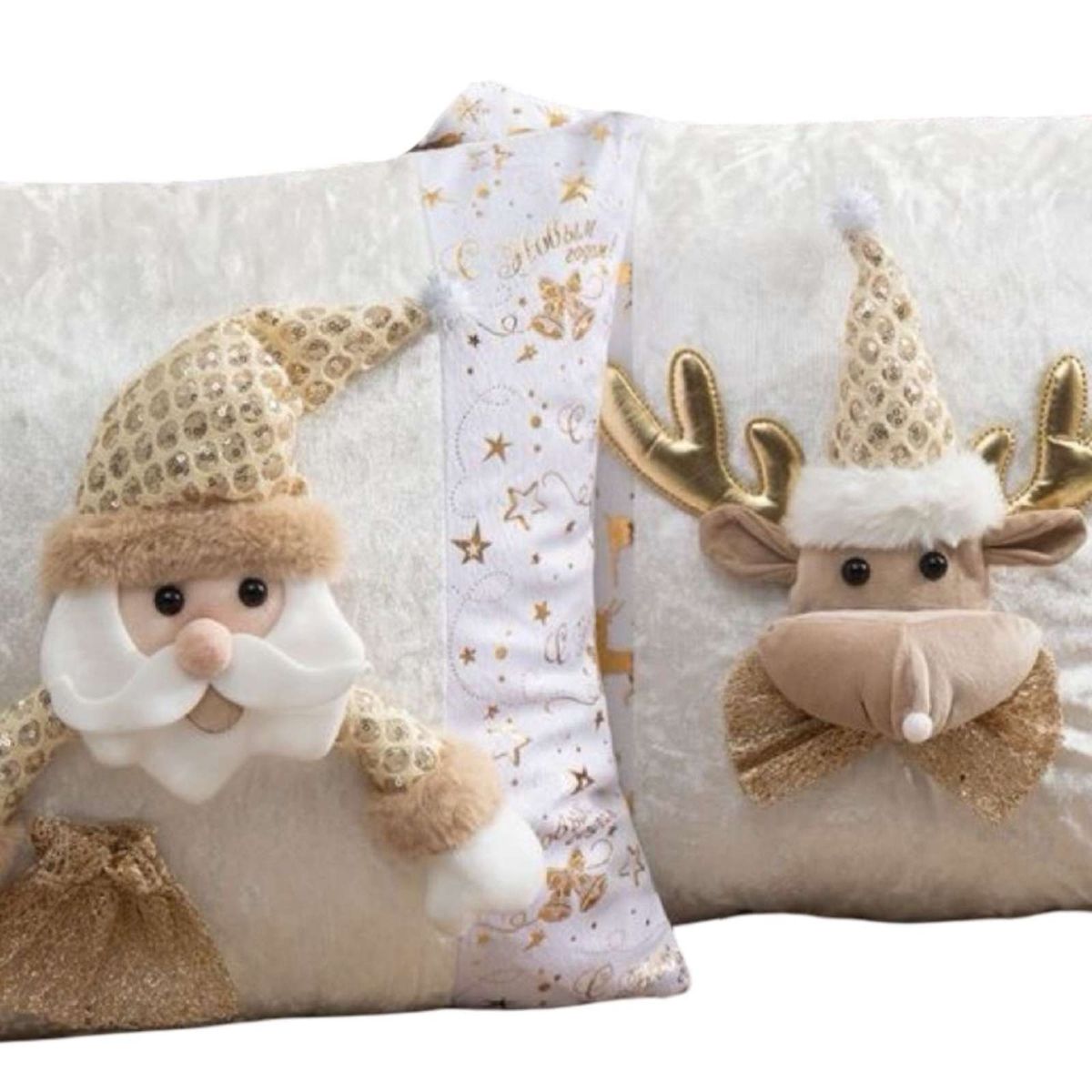 GENERICO - SET DE 2 FUNDAS DE COJIN PARA NAVIDAD 3D   B18