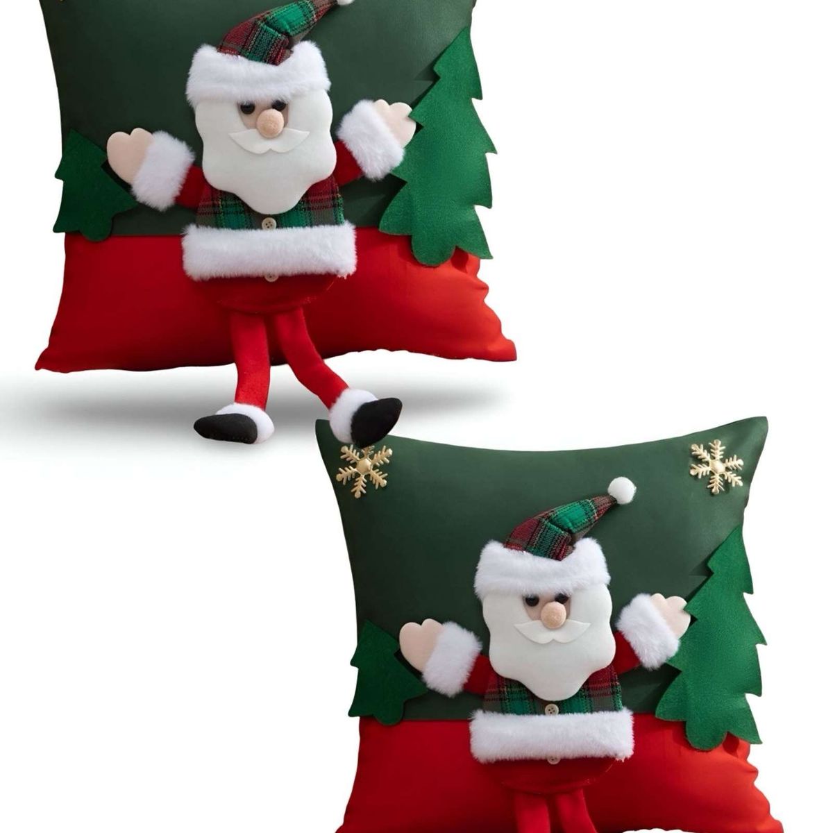 GENERICO - SET DE 2 FUNDAS DE COJIN PARA NAVIDAD 3D   B19