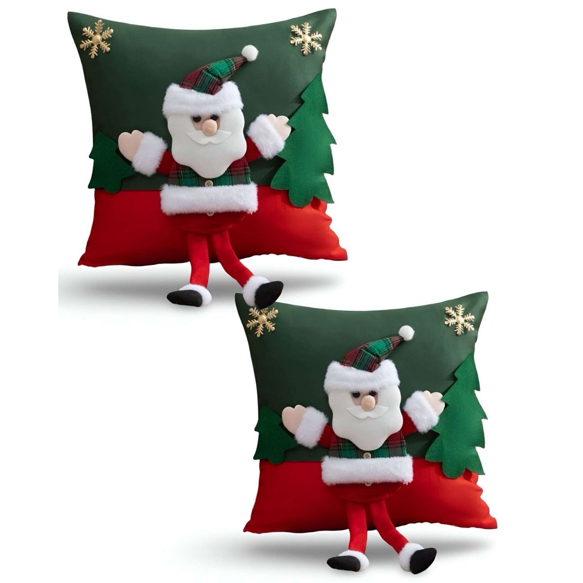 GENERICO - SET DE 2 FUNDAS DE COJIN PARA NAVIDAD 3D   B19