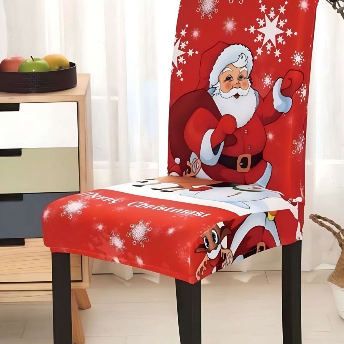 GENERICO - SET DE 6 FUNDAS PARA SILLAS DISEÑO NAVIDAD R04