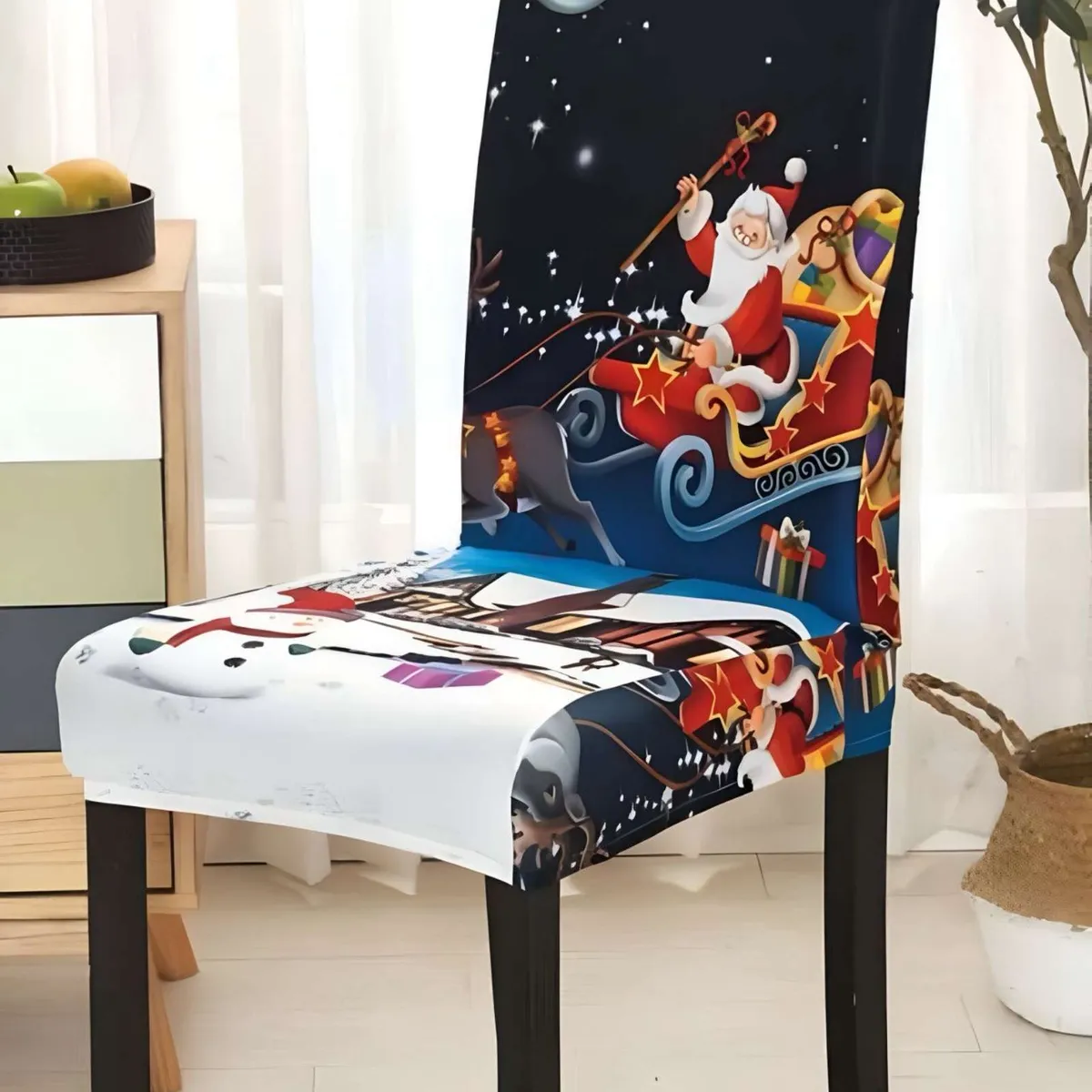 GENERICO - SET DE 6 FUNDAS PARA SILLAS DISEÑO NAVIDAD R07