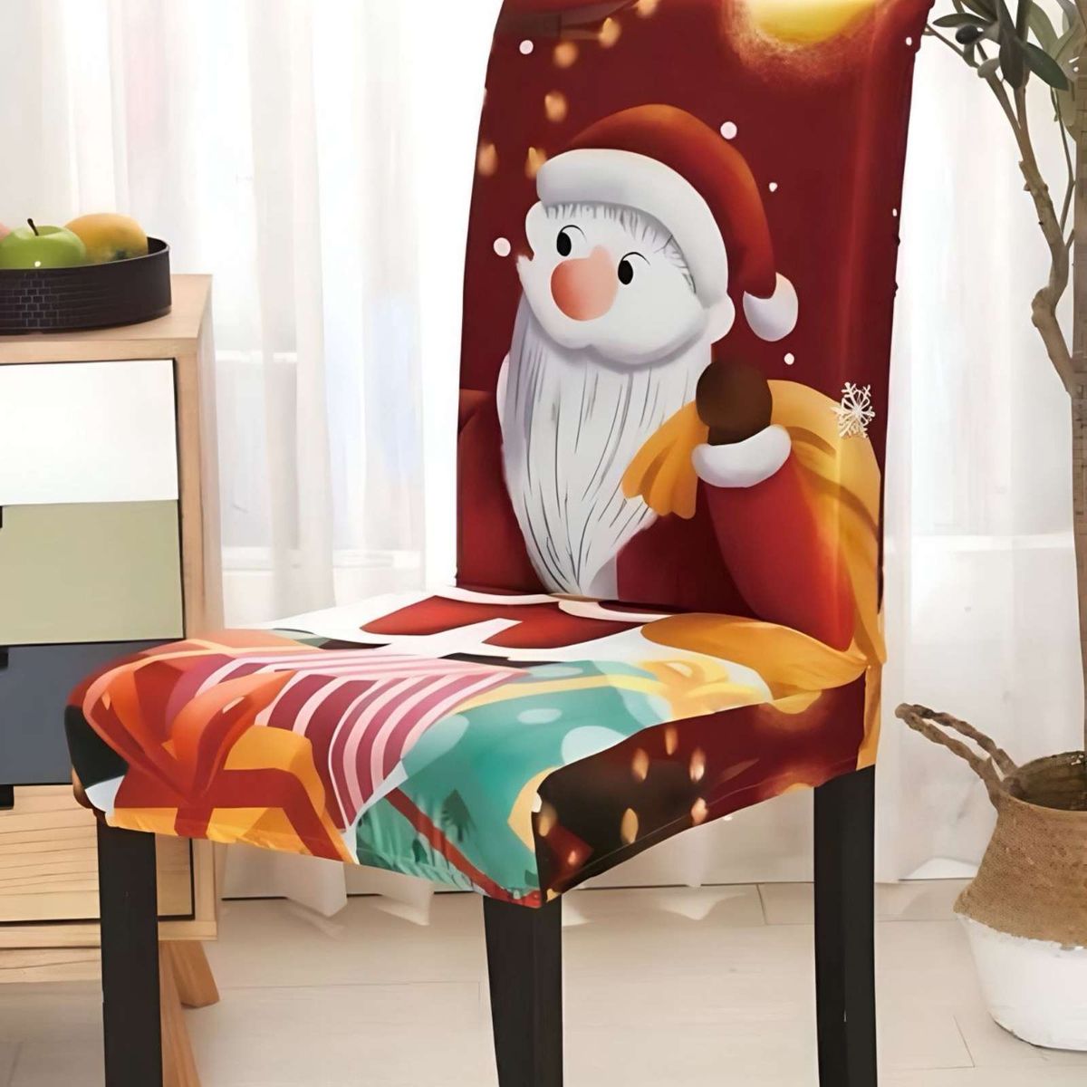 GENERICO - SET DE 6 FUNDAS PARA SILLAS DISEÑO NAVIDAD R08