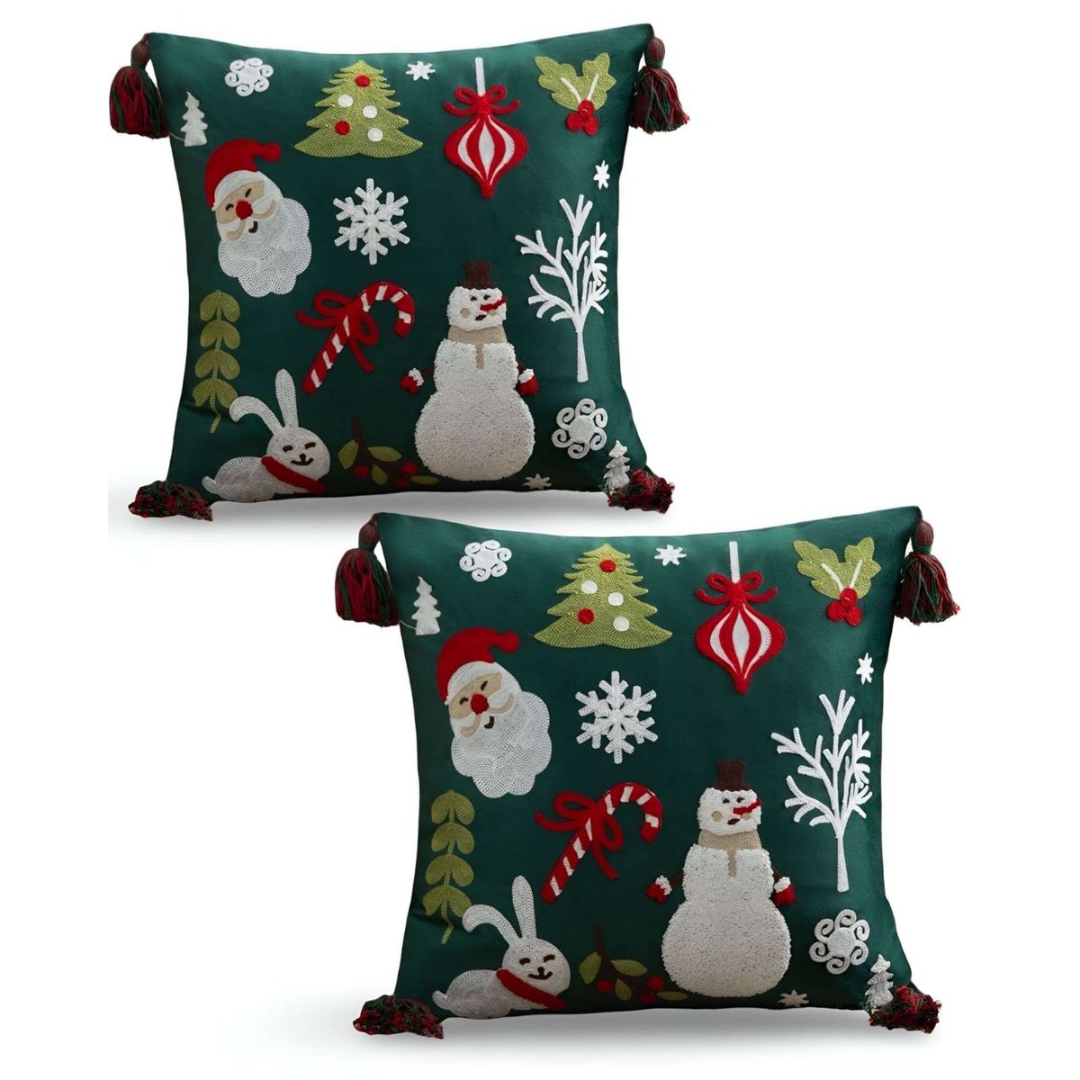 GENERICO - SET DE 2 FUNDAS DE COJIN PARA NAVIDAD A3