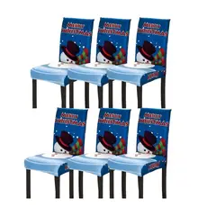 GENERICO - SET DE 6 FUNDAS PARA SILLAS DISEÑO NAVIDAD R11