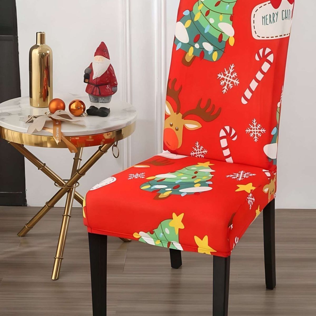 GENERICO - SET DE 6 FUNDAS PARA SILLAS DISEÑO NAVIDAD R15