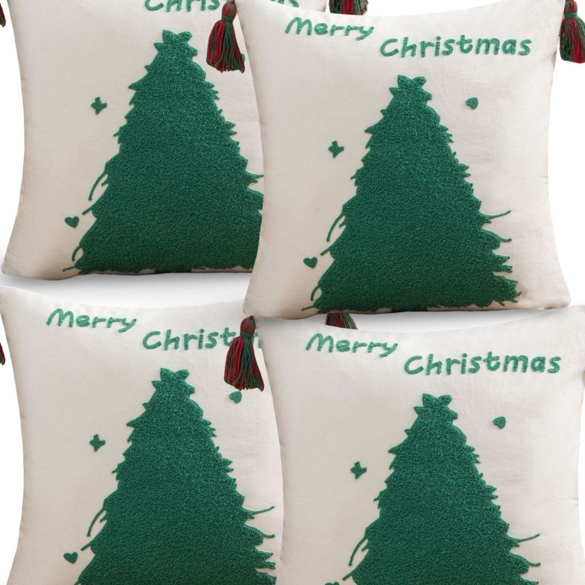 GENERICO - SET DE 4 FUNDAS DE COJIN PARA NAVIDAD A1