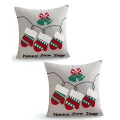 GENERICO - SET DE 2 FUNDAS DE COJIN PARA NAVIDAD K14…