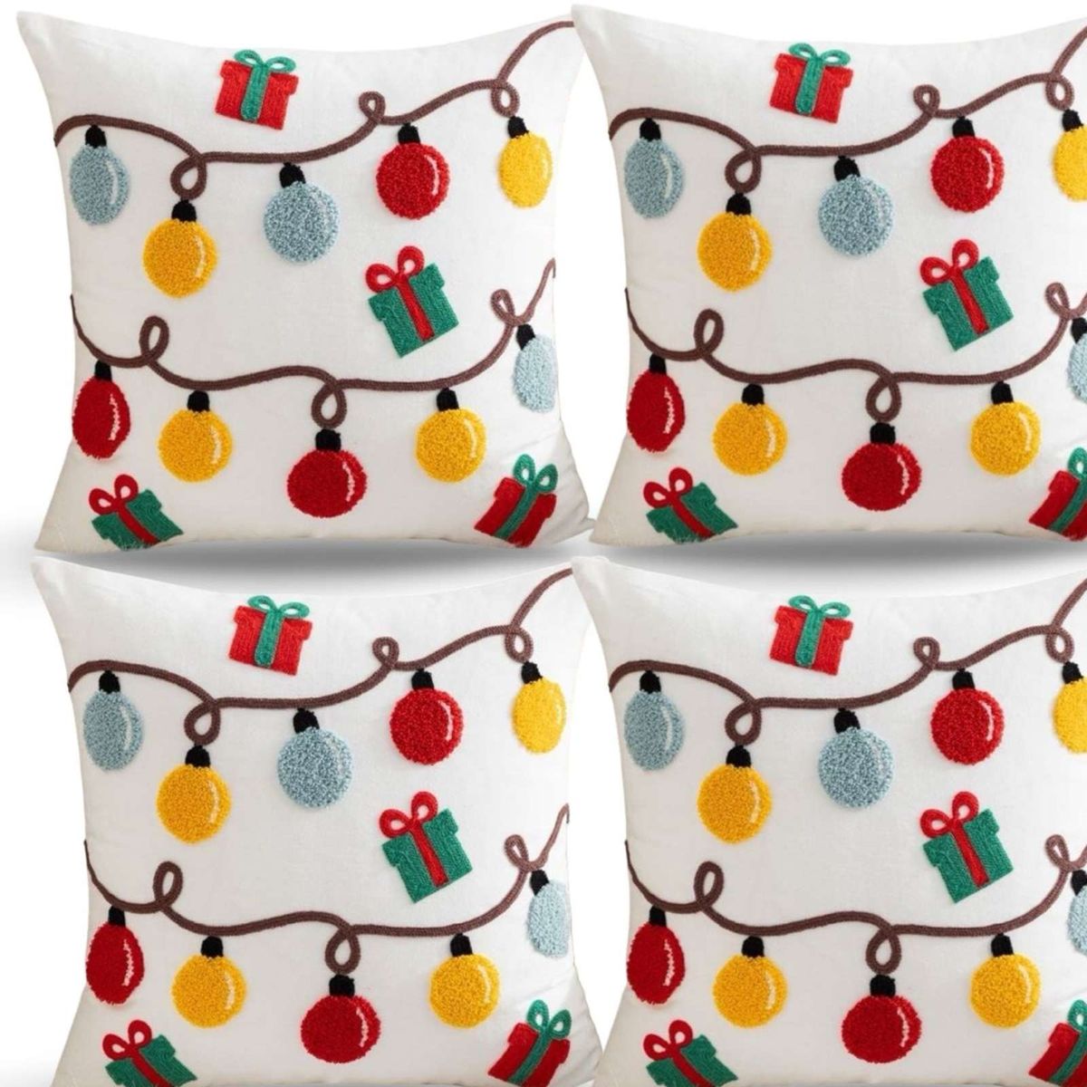 GENERICO - SET DE 4 FUNDAS DE COJIN PARA NAVIDAD K2