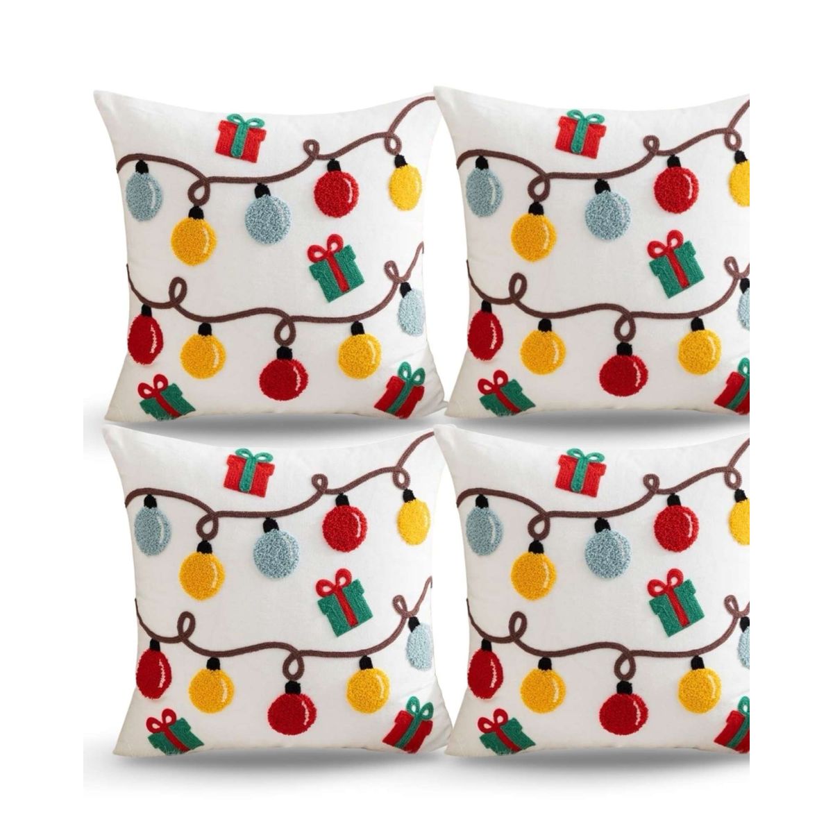 GENERICO - SET DE 4 FUNDAS DE COJIN PARA NAVIDAD K2