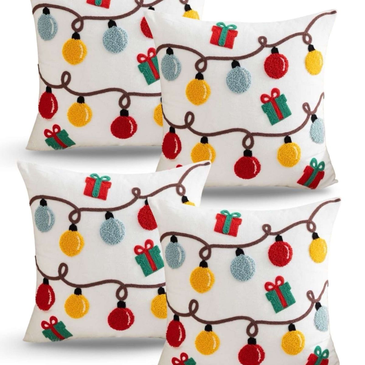 GENERICO - SET DE 4 FUNDAS DE COJIN PARA NAVIDAD K2