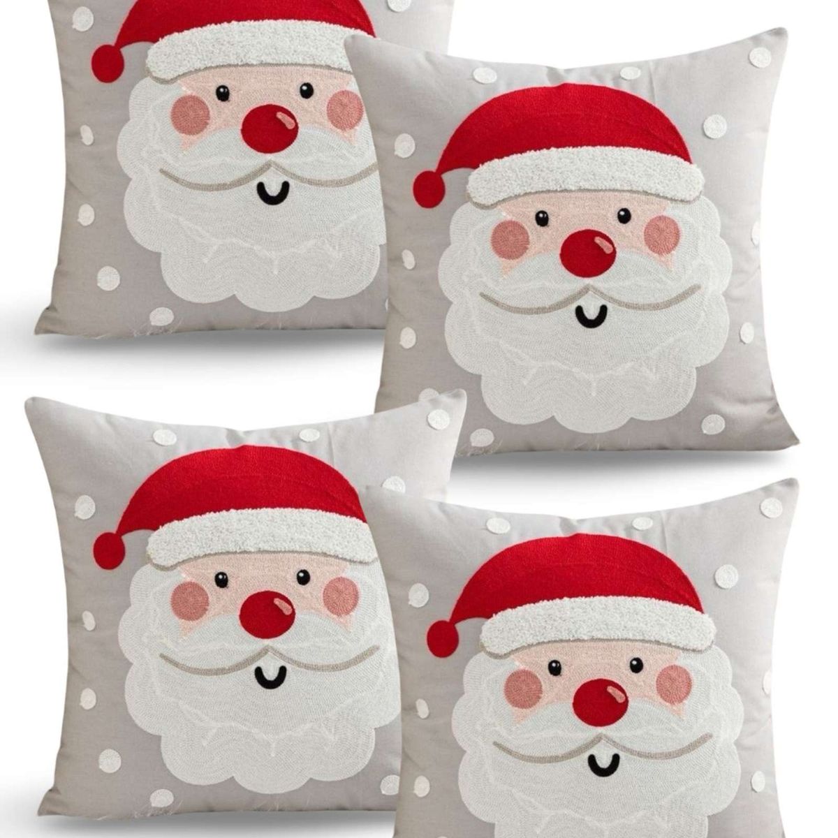 GENERICO - SET DE 4 FUNDAS DE COJIN PARA NAVIDAD K3