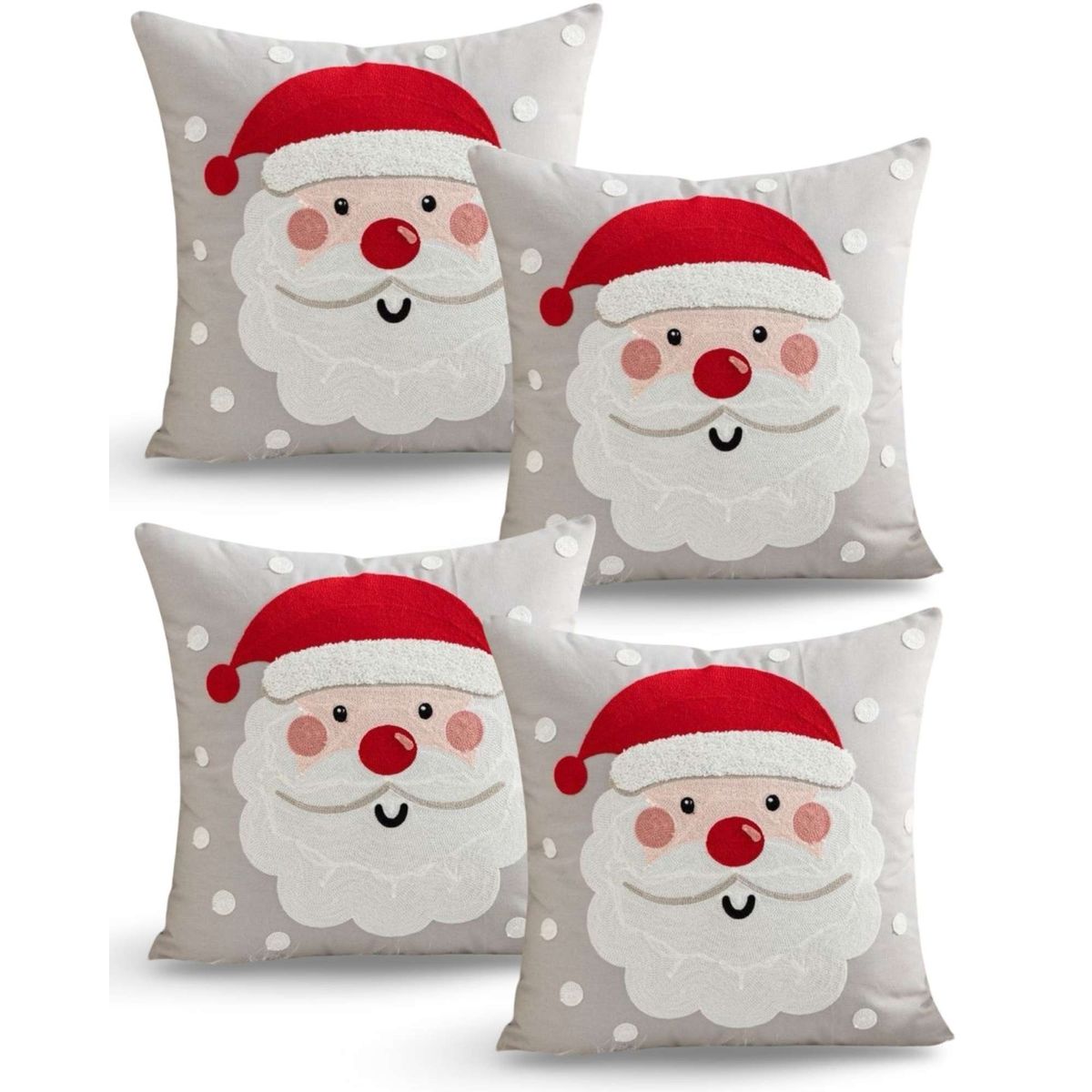 GENERICO - SET DE 4 FUNDAS DE COJIN PARA NAVIDAD K3