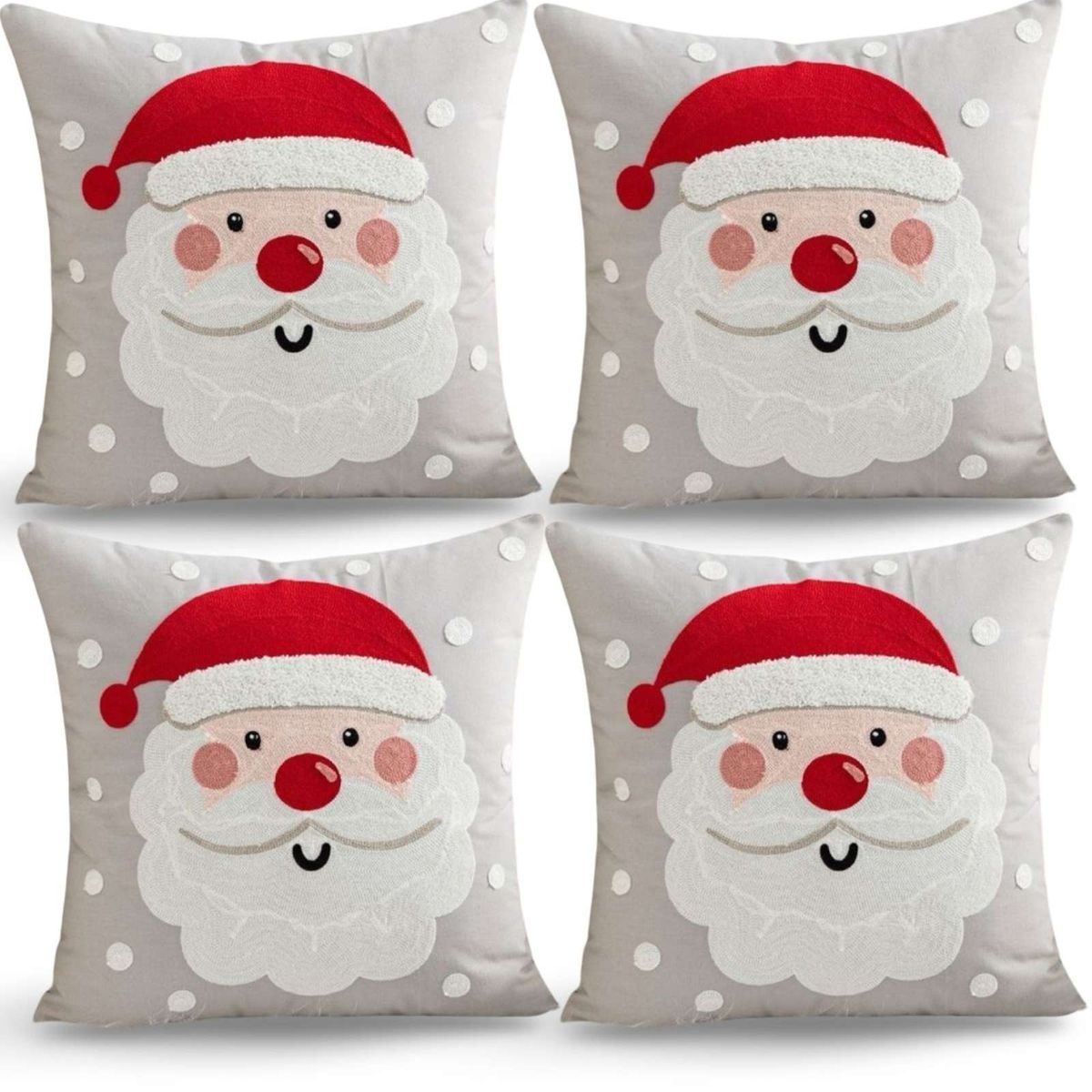 GENERICO - SET DE 4 FUNDAS DE COJIN PARA NAVIDAD K3