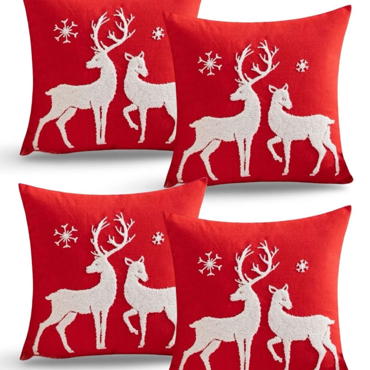 GENERICO - SET DE 4 FUNDAS DE COJIN PARA NAVIDAD K7