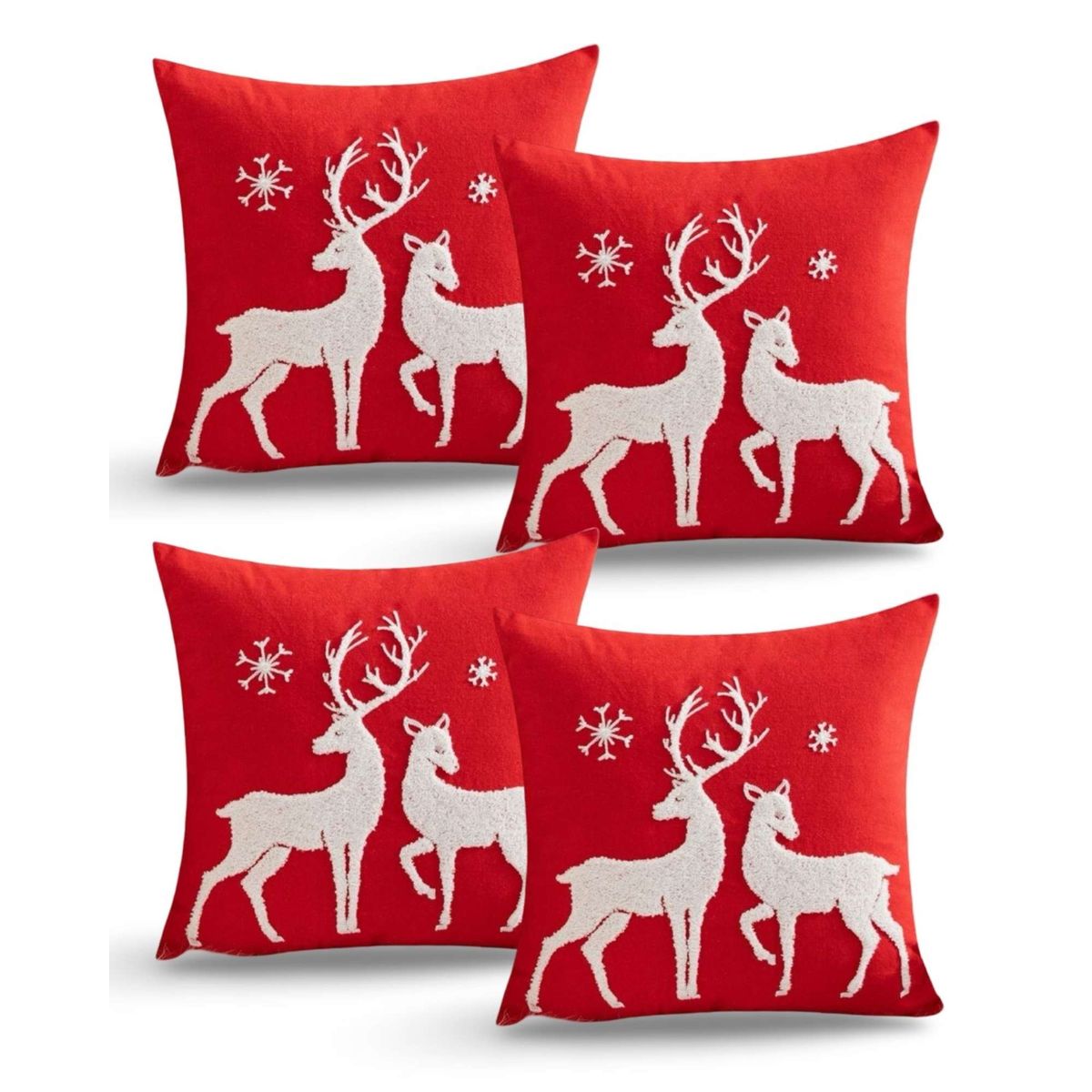 GENERICO - SET DE 4 FUNDAS DE COJIN PARA NAVIDAD K7