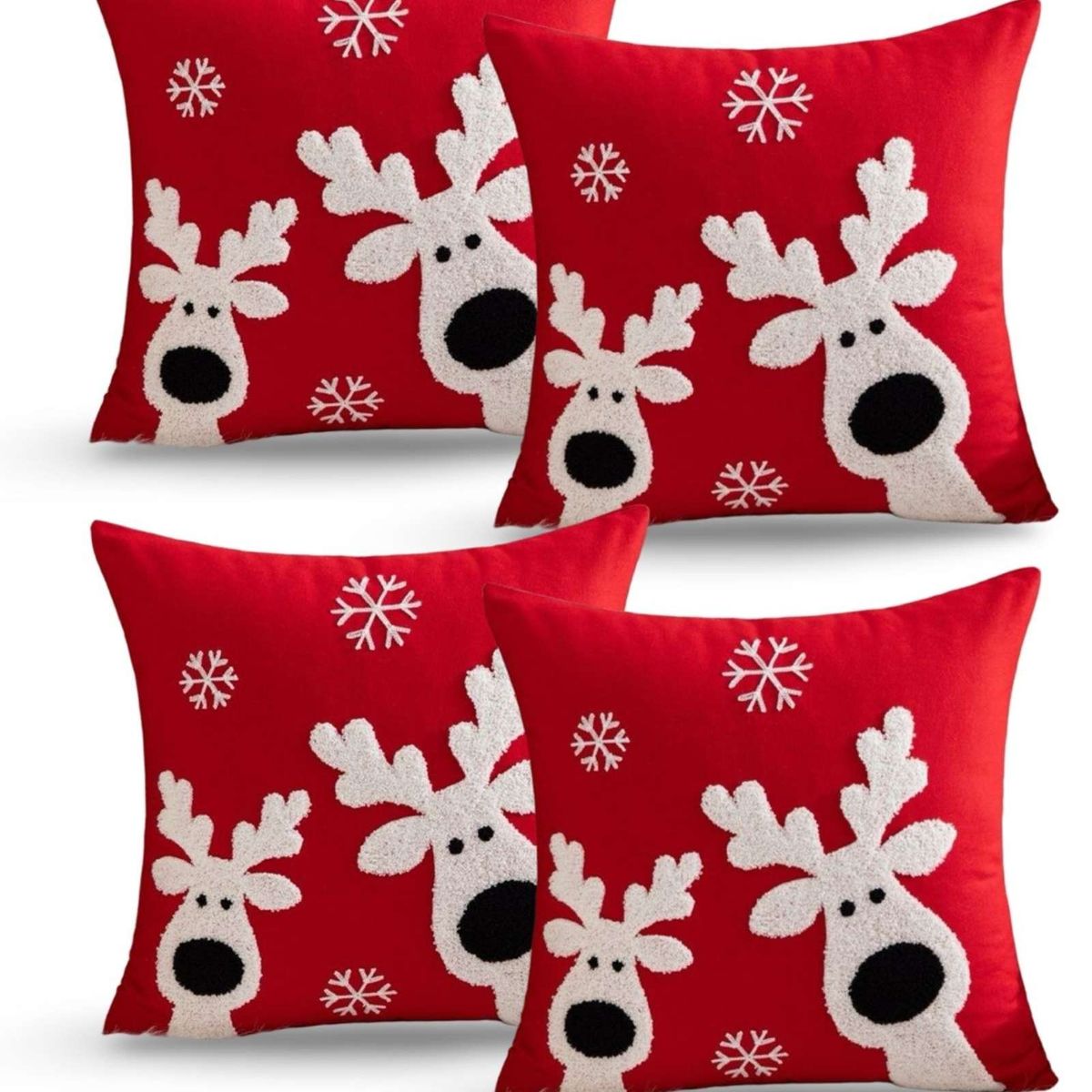 GENERICO - SET DE 4 FUNDAS DE COJIN PARA NAVIDAD K8