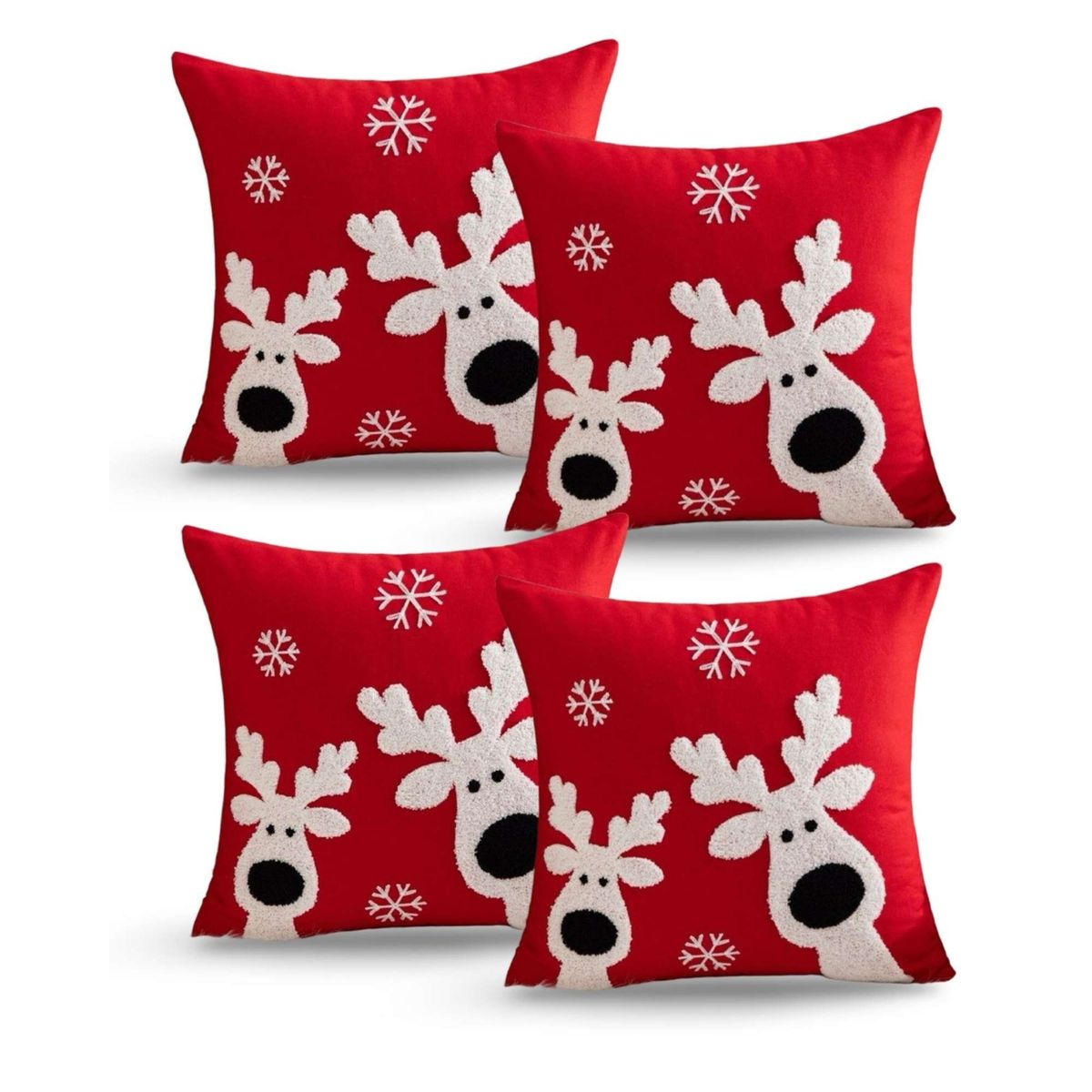 GENERICO - SET DE 4 FUNDAS DE COJIN PARA NAVIDAD K8