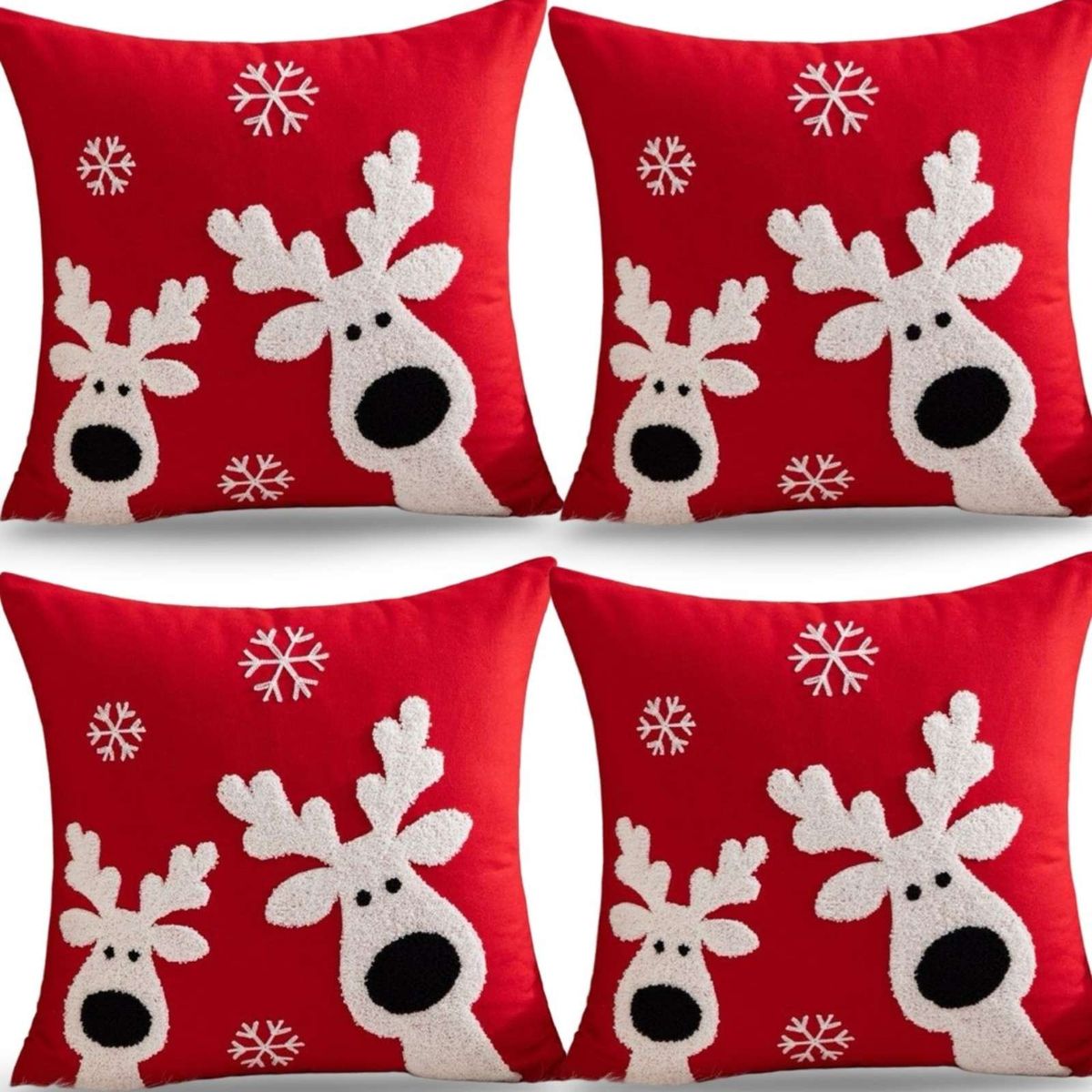 GENERICO - SET DE 4 FUNDAS DE COJIN PARA NAVIDAD K8