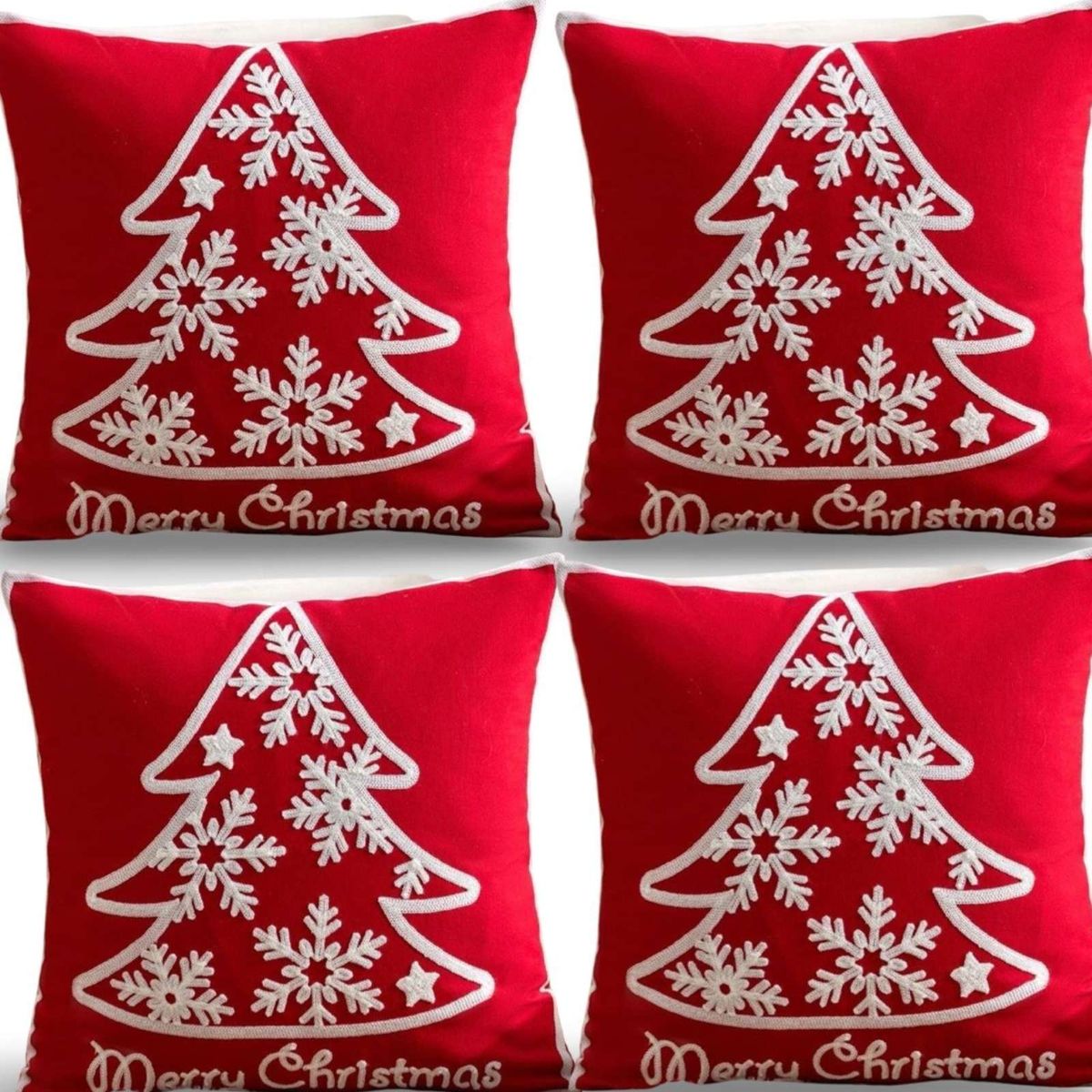 GENERICO - SET DE 4 FUNDAS DE COJIN PARA NAVIDAD K11