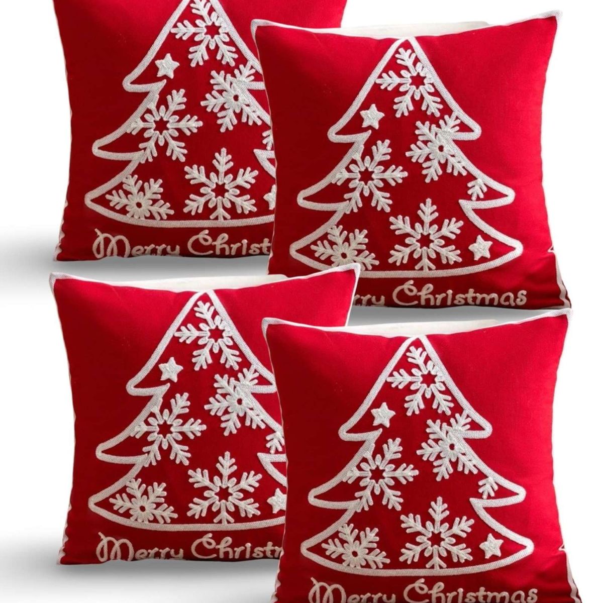 GENERICO - SET DE 4 FUNDAS DE COJIN PARA NAVIDAD K11