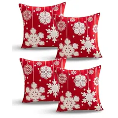 GENERICO - SET DE 4 FUNDAS DE COJIN PARA NAVIDAD K17