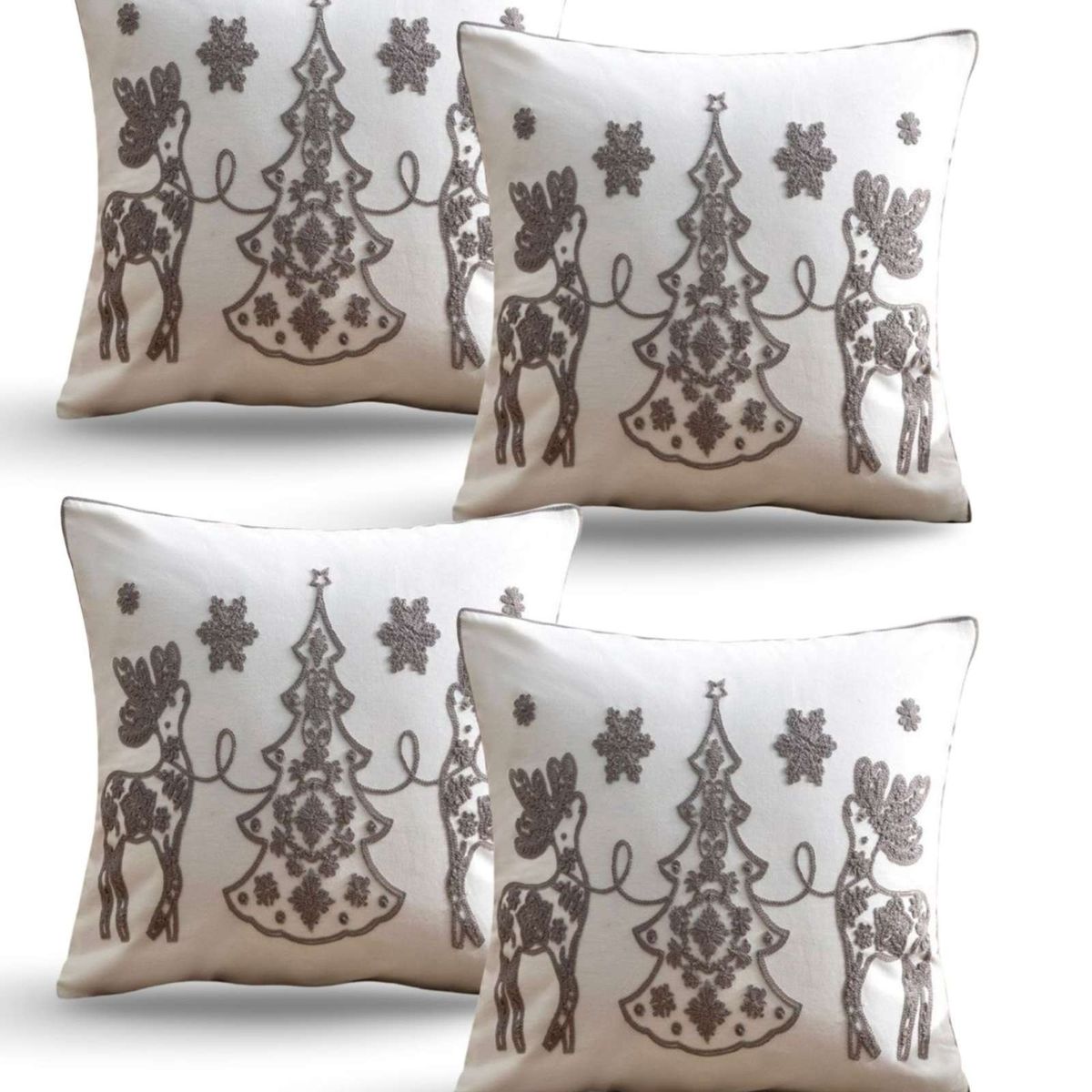 GENERICO - SET DE 4 FUNDAS DE COJIN PARA NAVIDAD K21