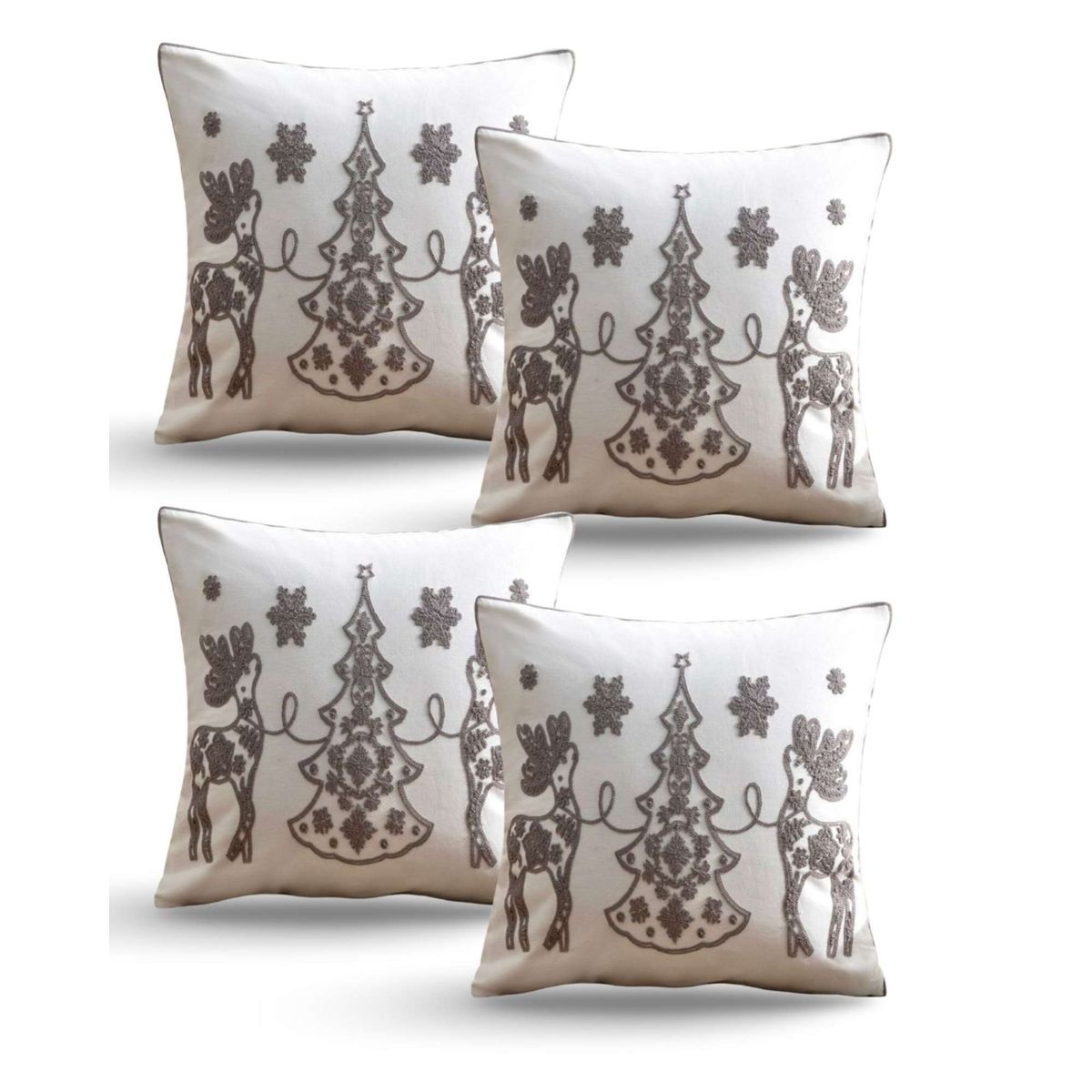 GENERICO - SET DE 4 FUNDAS DE COJIN PARA NAVIDAD K21