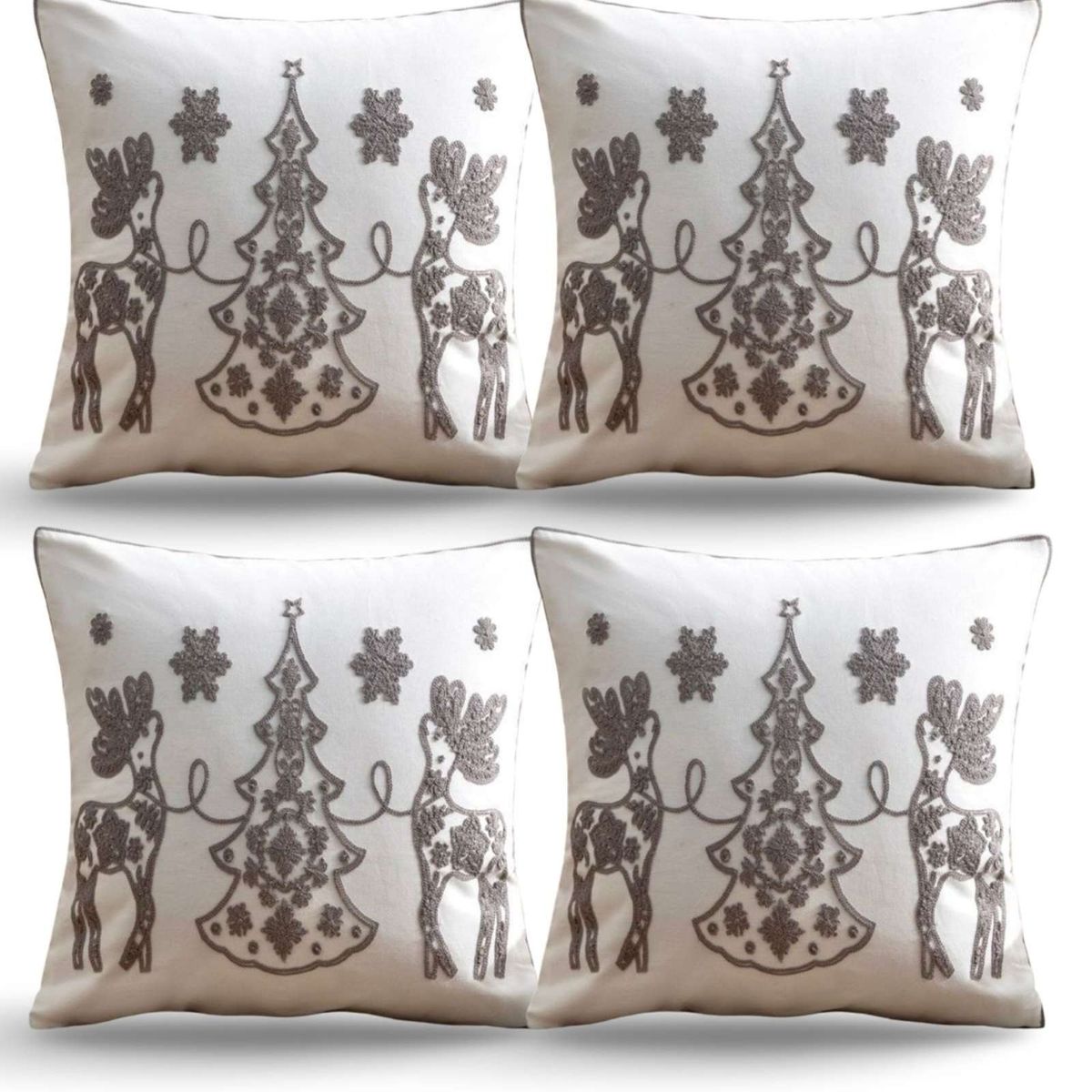 GENERICO - SET DE 4 FUNDAS DE COJIN PARA NAVIDAD K21