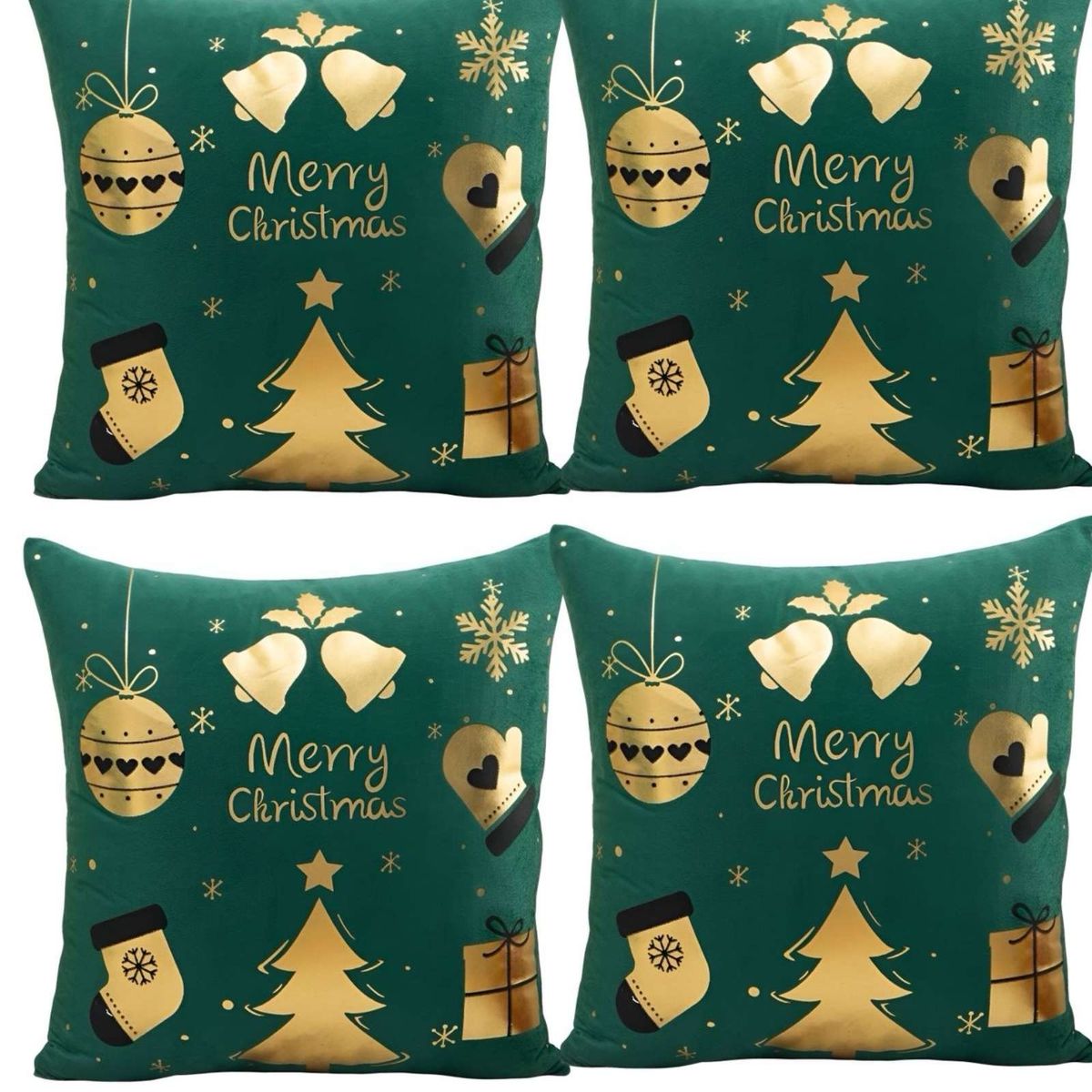 GENERICO - SET DE 4 FUNDAS DE COJIN PARA NAVIDAD M10