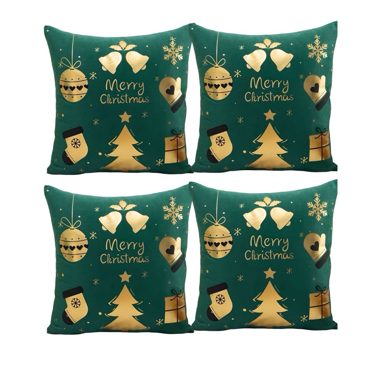 GENERICO - SET DE 4 FUNDAS DE COJIN PARA NAVIDAD M10