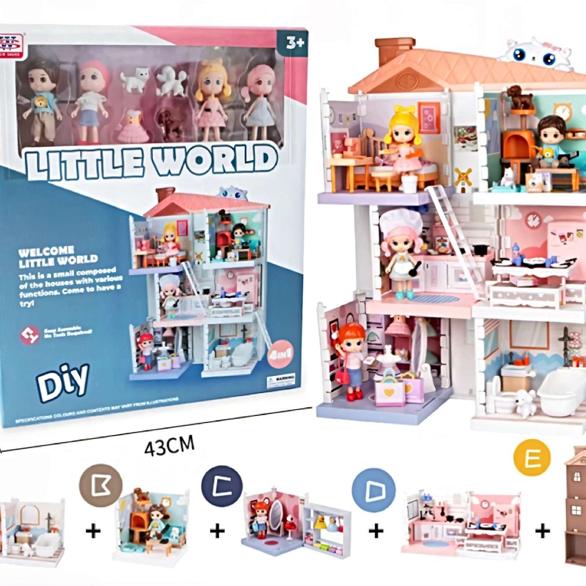 GENERICO - CASA DE MUÑECAS DE LUJO CON MUEBLES Y MUÑEQUITAS