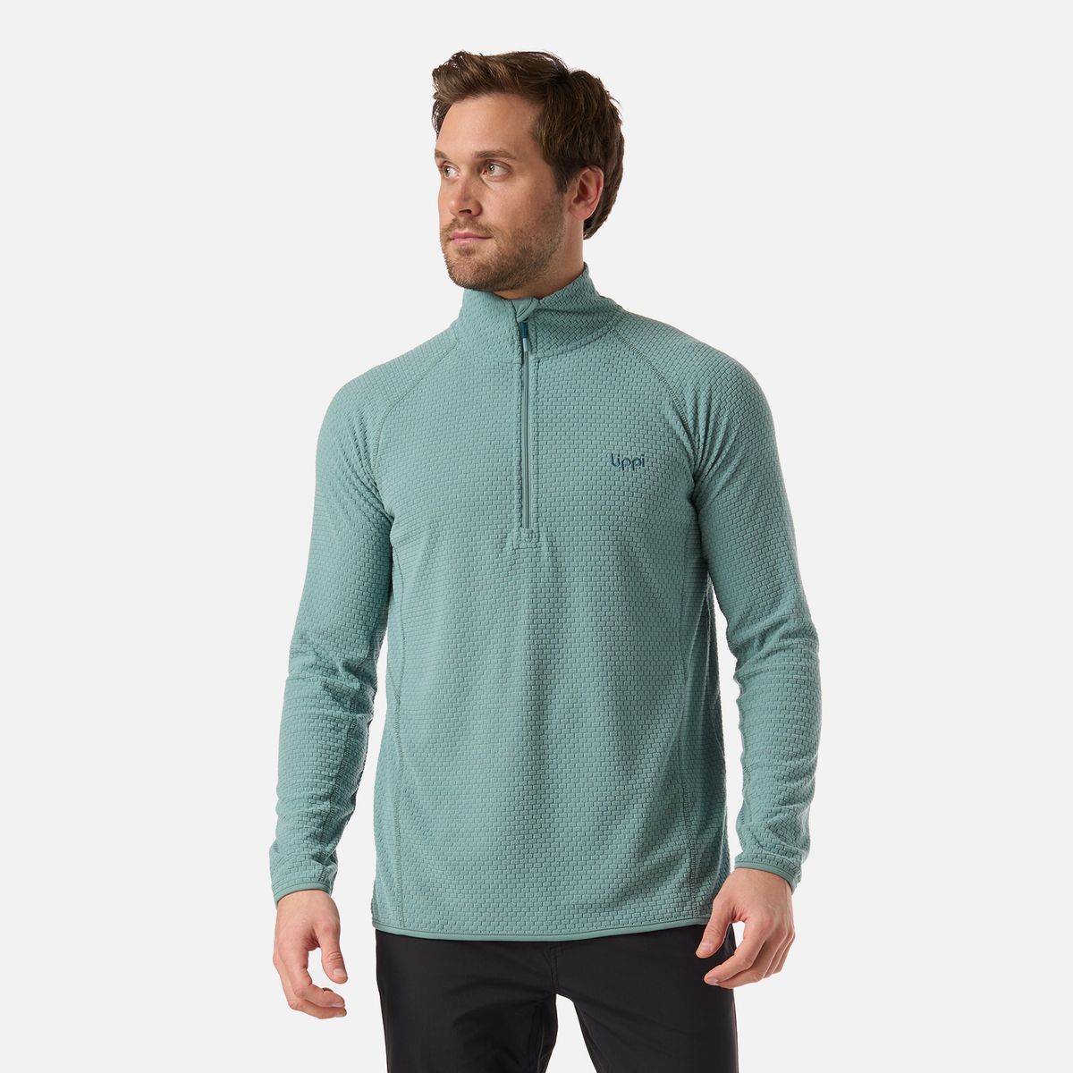 LIPPI - Polerón Hombre Jacaranda Nano-F 1/4 Zip Turquesa Lippi