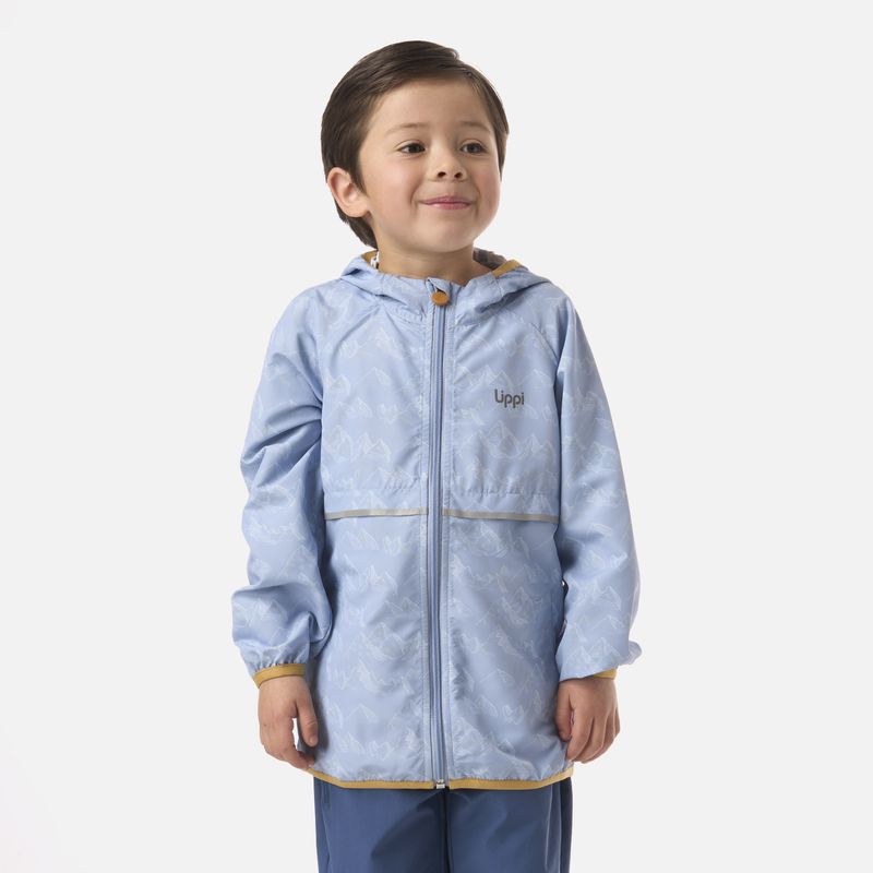 LIPPI - Chaqueta Niño Nightfall Windbreaker Hoody Jacket Print Celeste Lippi