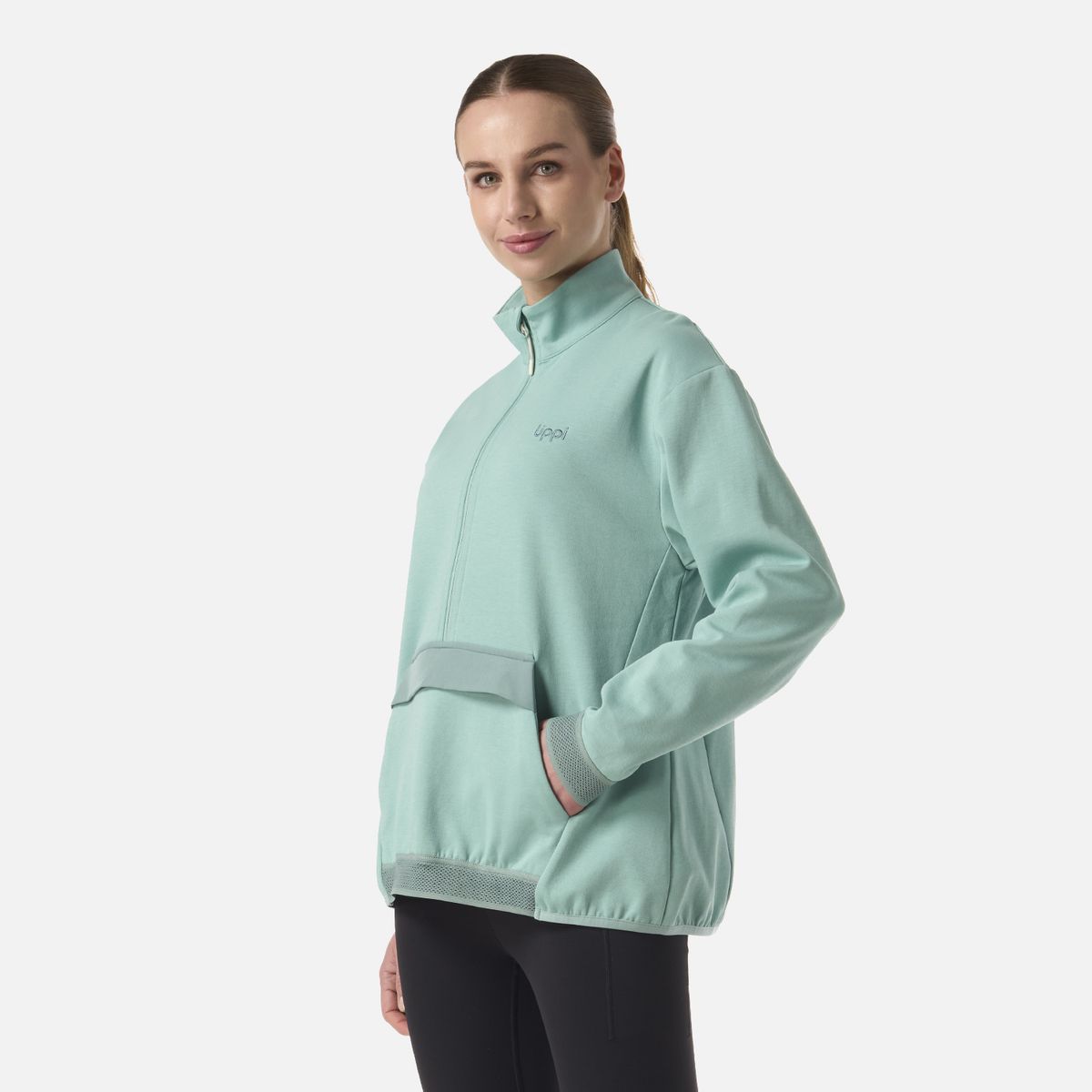 LIPPI - Polerón Mujer DownStreet 1/4 Zip Sweatshirt Turquesa Lippi