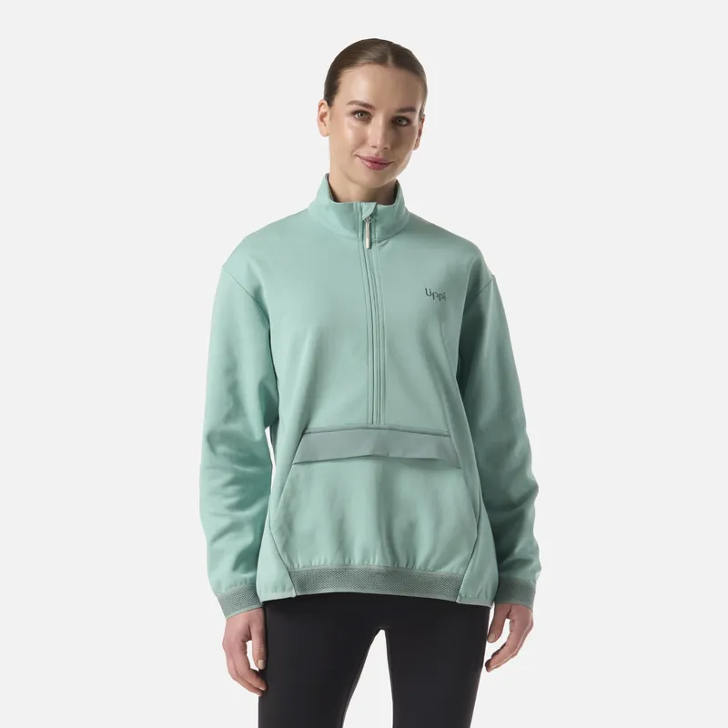 LIPPI - Polerón Mujer DownStreet 1/4 Zip Sweatshirt Turquesa Lippi