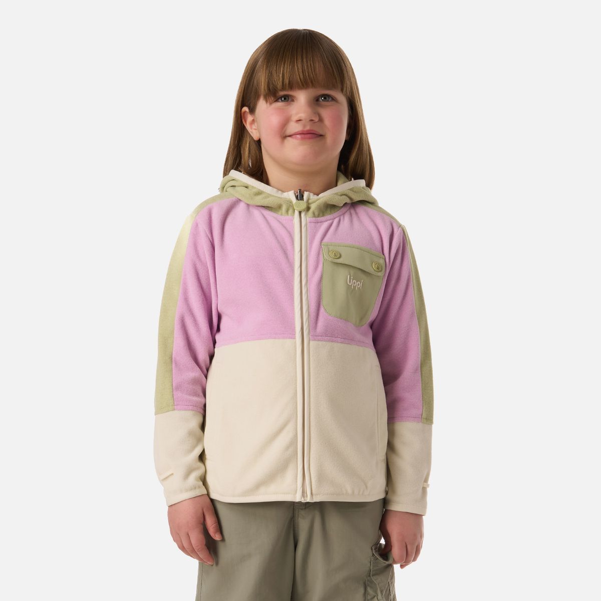 LIPPI - Polar Niña FirePlace Hoody Sweatshirt Verde manzana Lippi
